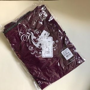 Good Vibe Jogger Petite XL scrub pants Wine color